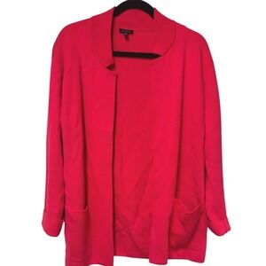 Talbots Womens‎ Pink Knit Open Front Cardigan Blazer Jacket Size Small Long
